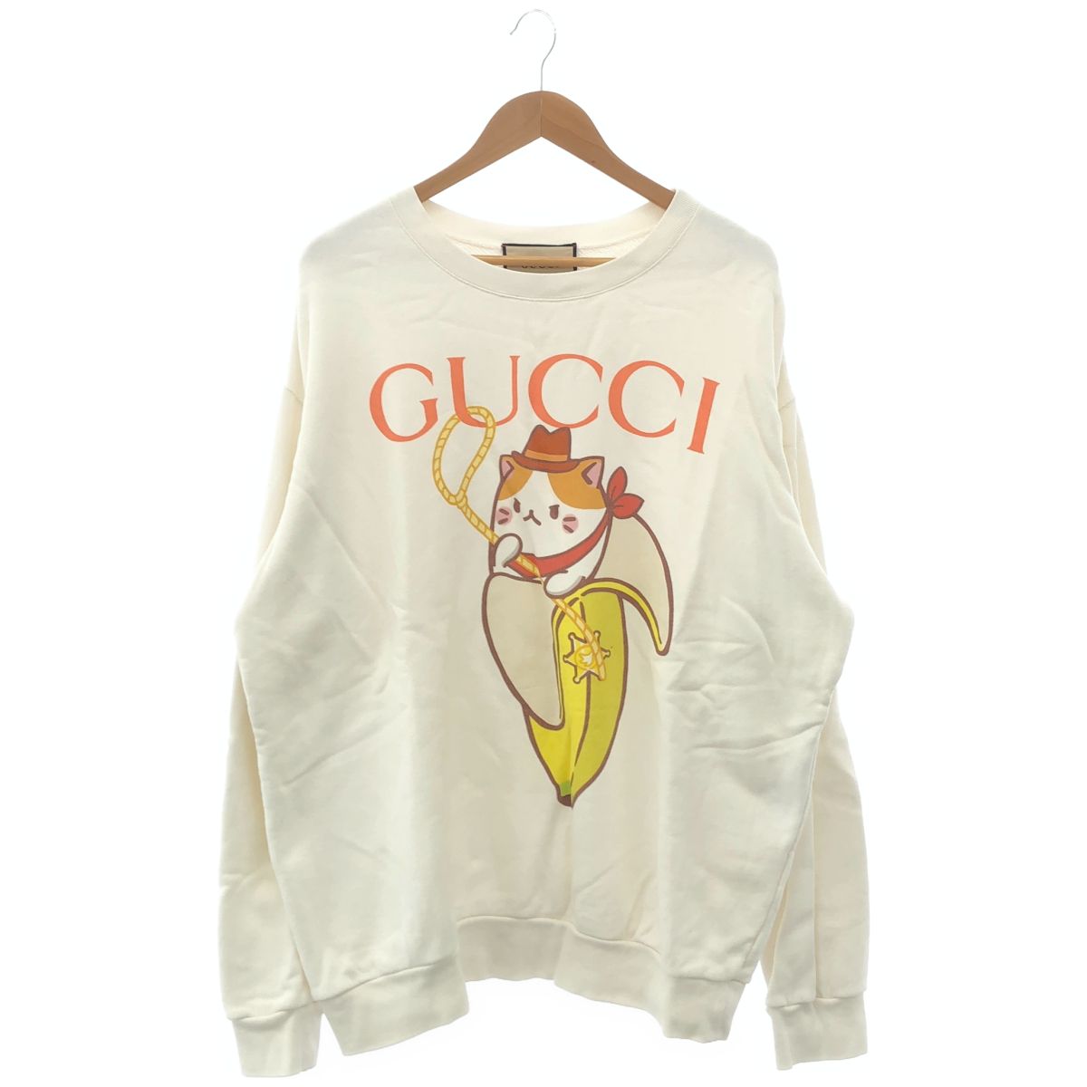 Gucci White Logo Print Sweatshirt XL Sweatshirt