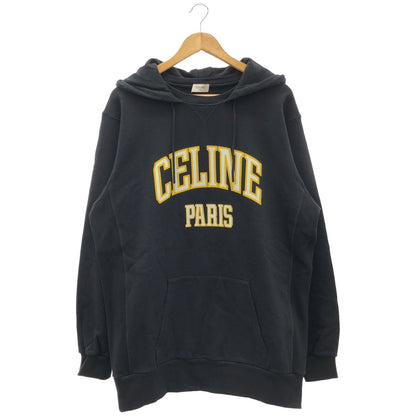 Celine Eddie Era Black Yellow Cotton Front Logo Size Pullover Hoodie Sweatshirt