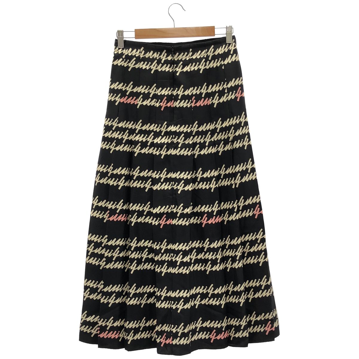 Gucci Black Silk 100 Script Print Skirt 38 — view 2