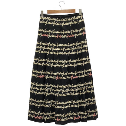 Gucci Black Silk 100 Script Print Skirt 38 — view 2