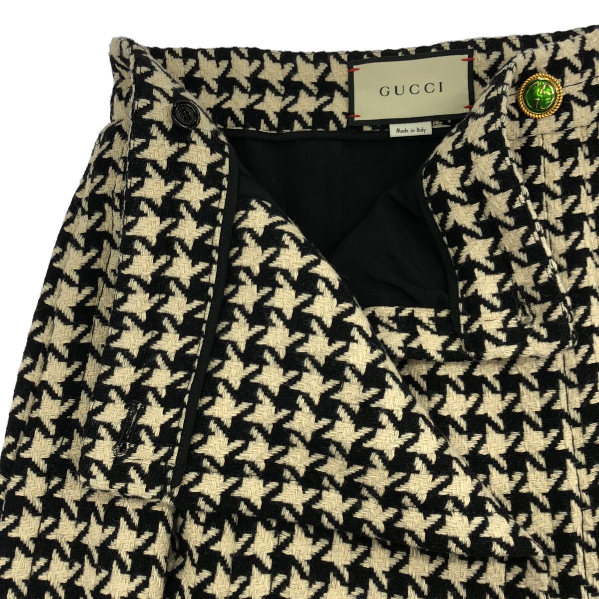 Gucci 19 White Black le Hound Toe Slap Skirt 40 — view 6