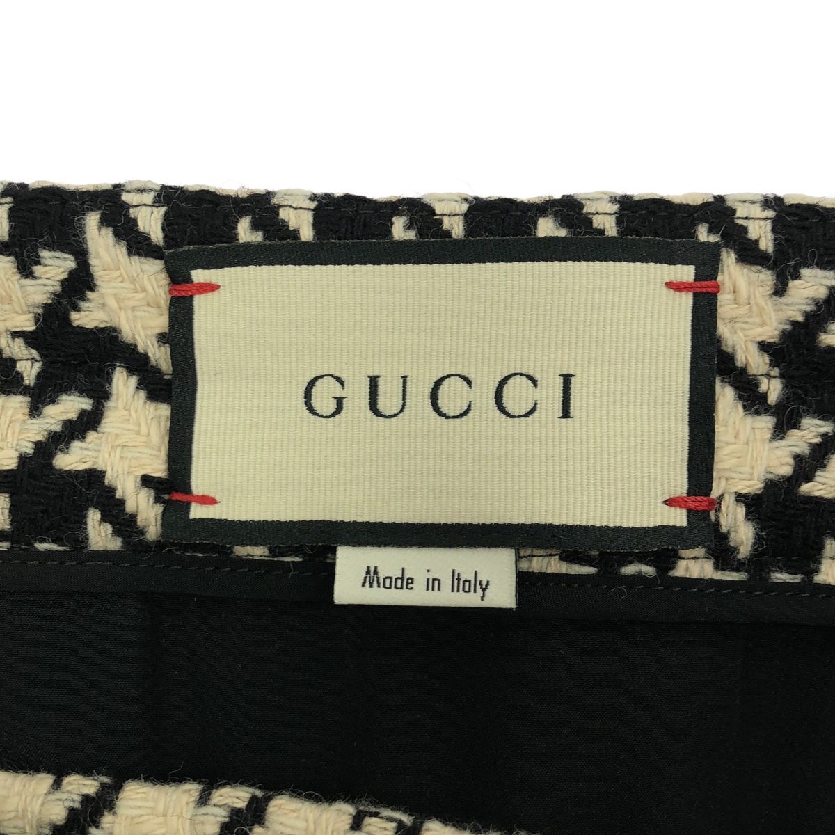 Gucci 19 White Black le Hound Toe Slap Skirt 40 — view 5
