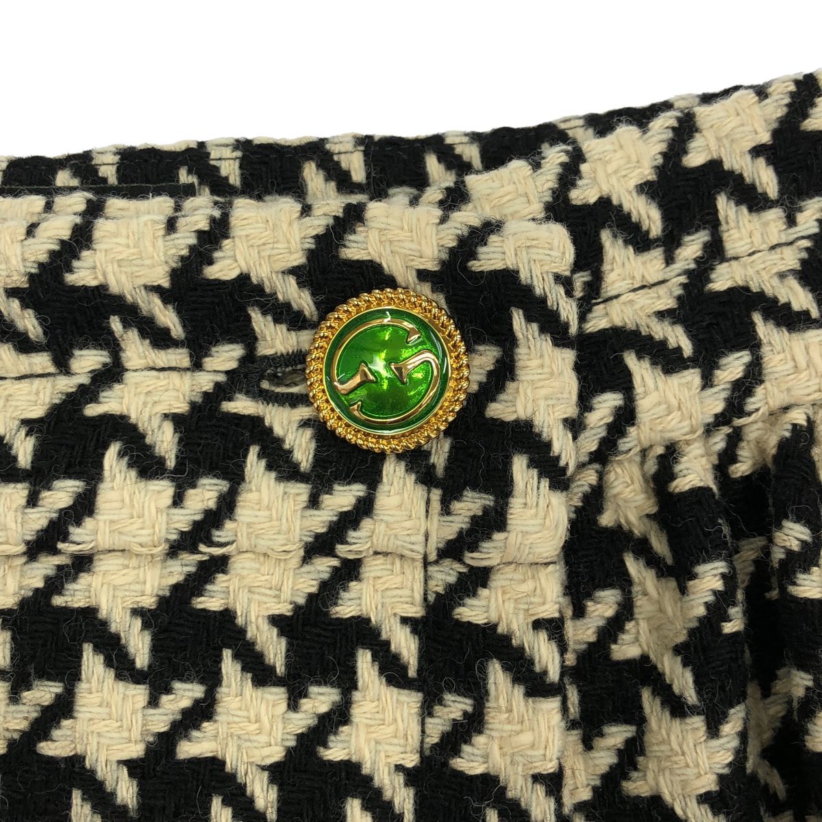 Gucci 19 White Black le Hound Toe Slap Skirt 40 — view 7