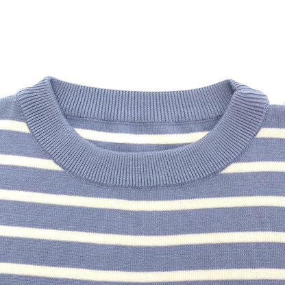 Dior 183 Light Blue White Logo Short Sleeve Knit XS Sweater — view 6