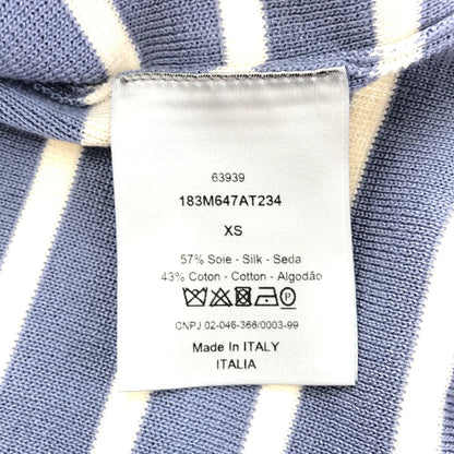 Dior 183 Light Blue White Logo Short Sleeve Knit XS Sweater — view 4