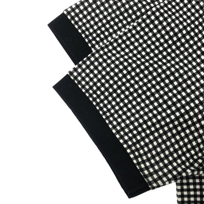 Prada Black White Gingham Check Triangle Logo Polo — view 6