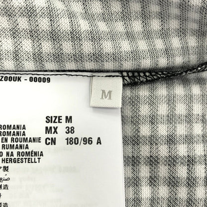 Prada Black White Gingham Check Triangle Logo Polo — view 4