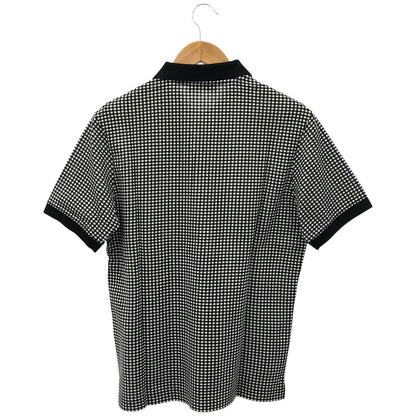 Prada Black White Gingham Check Triangle Logo Polo — view 2