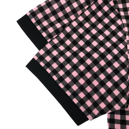 Prada Pink Gingham Check Triangle Logo Polo — view 6