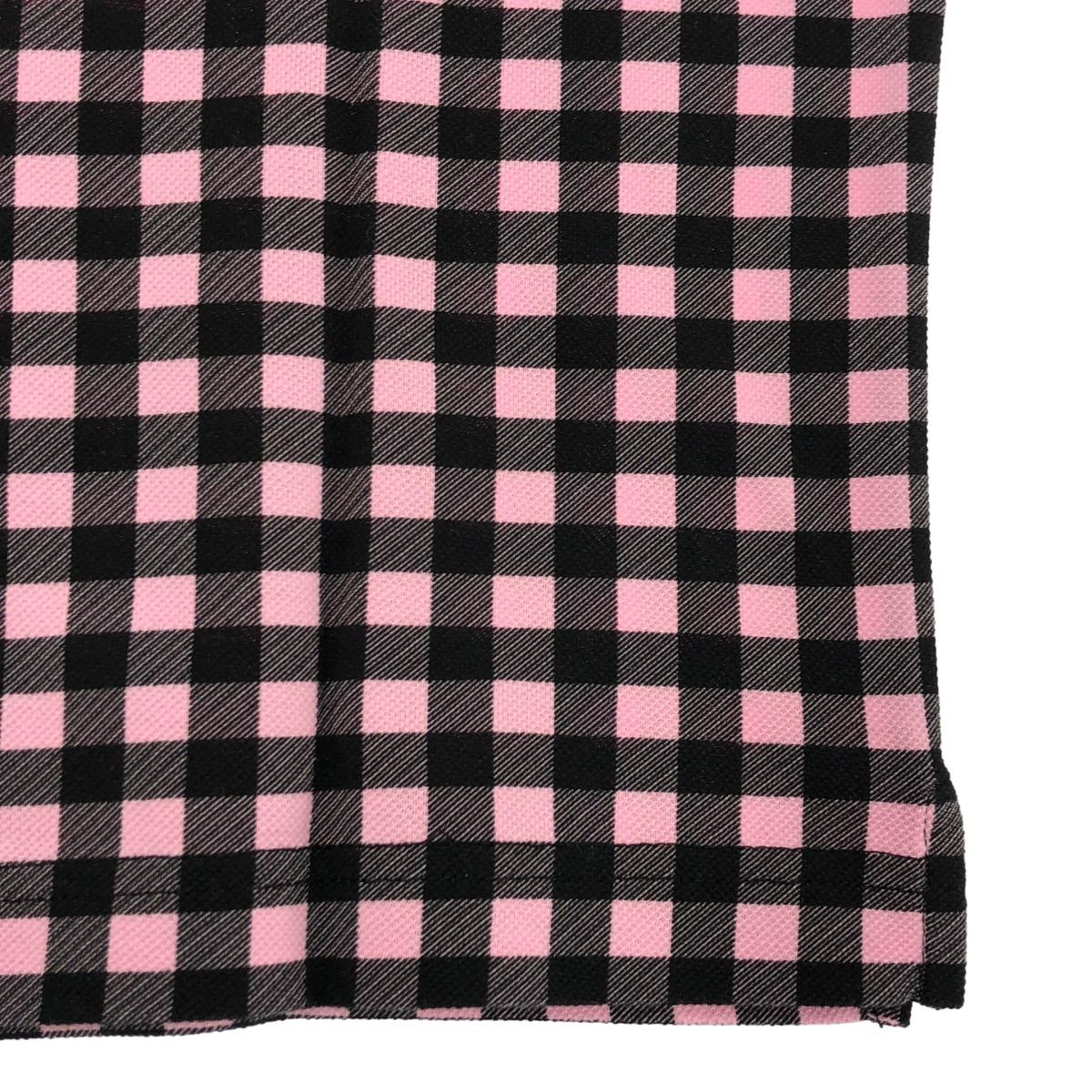 Prada Pink Gingham Check Triangle Logo Polo — view 7
