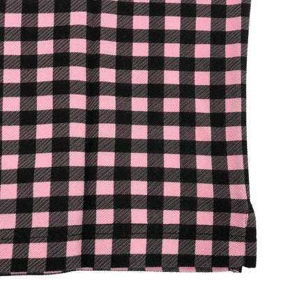 Prada Pink Gingham Check Triangle Logo Polo — view 7