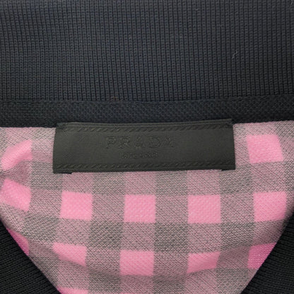 Prada Pink Gingham Check Triangle Logo Polo — view 5