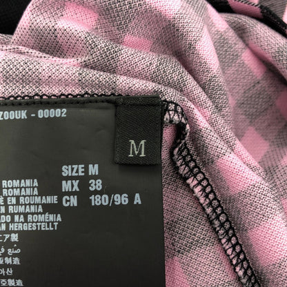 Prada Pink Gingham Check Triangle Logo Polo — view 4