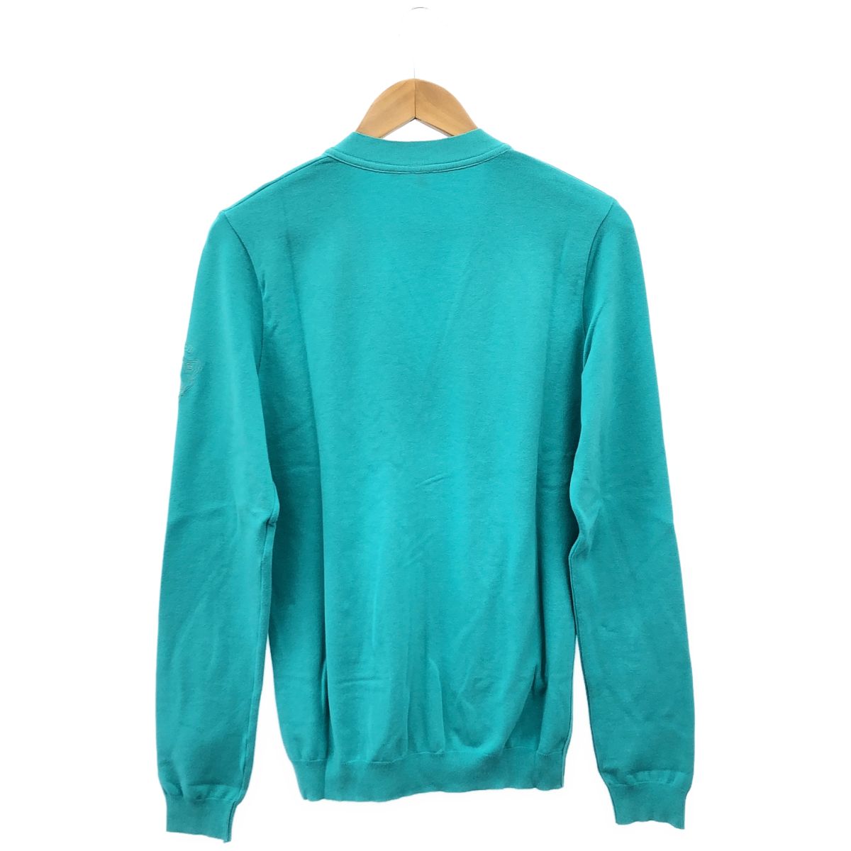 Gucci Blue Crest Logo Cotton Knit Car Diggan Sweater — view 2