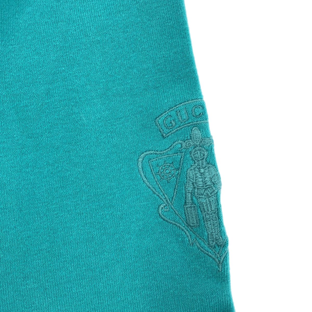 Gucci Blue Crest Logo Cotton Knit Car Diggan Sweater — view 6