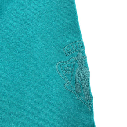 Gucci Blue Crest Logo Cotton Knit Car Diggan Sweater — view 6