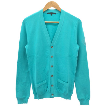 Gucci Blue Crest Logo Cotton Knit Car Diggan Sweater