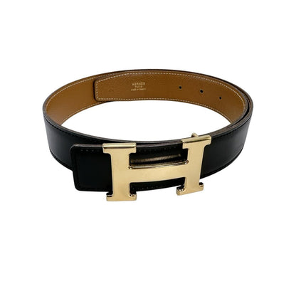 Hermes Constance Riba Belt Black Brown
