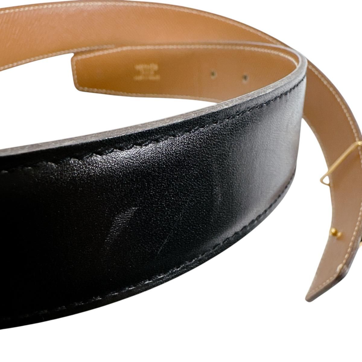 Hermes Constance Riba Belt Black Brown — view 3