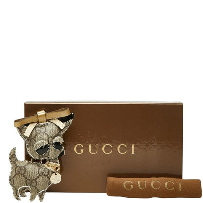Gucci GG Supreme Oli Chihuahua Key Holder Charm Beige Leather — view 5