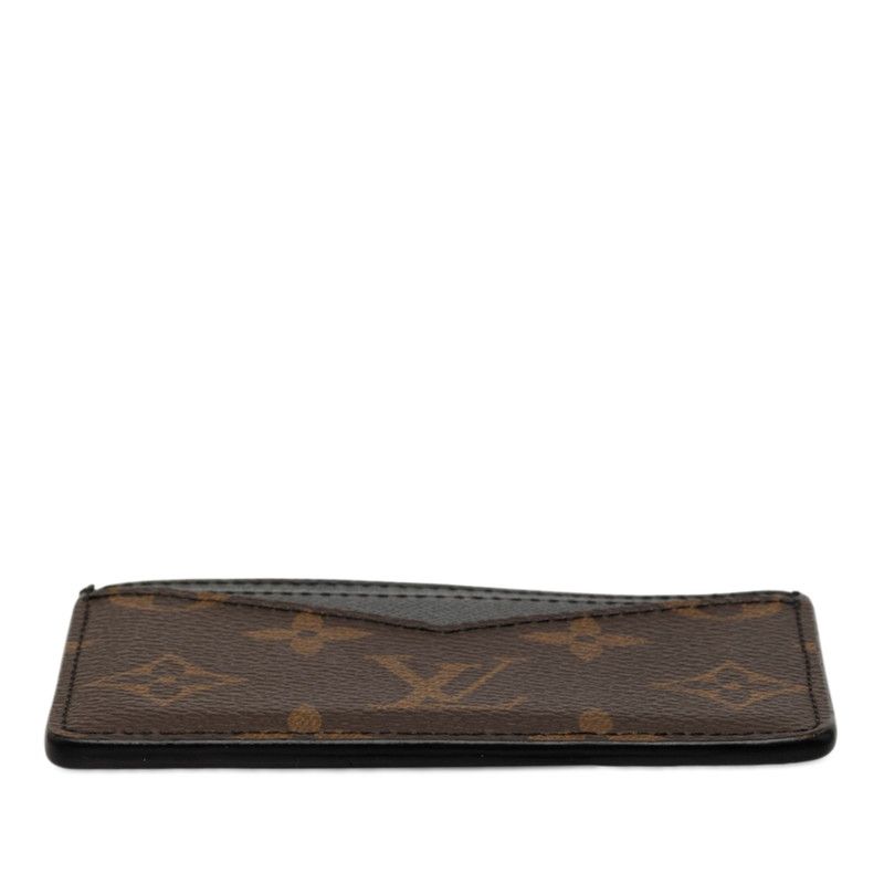 Louis Vuitton Monogram Macassar Neo Card Holder Case Brown Black Leather — view 3