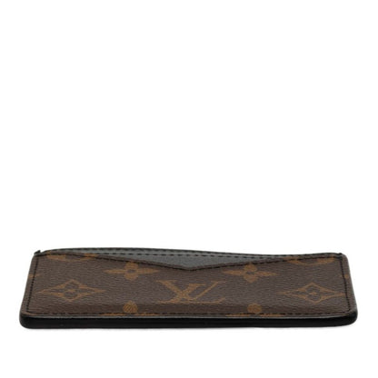 Louis Vuitton Monogram Macassar Neo Card Holder Case Brown Black Leather — view 3