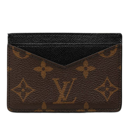 Louis Vuitton Monogram Macassar Neo Card Holder Case Brown Black Leather