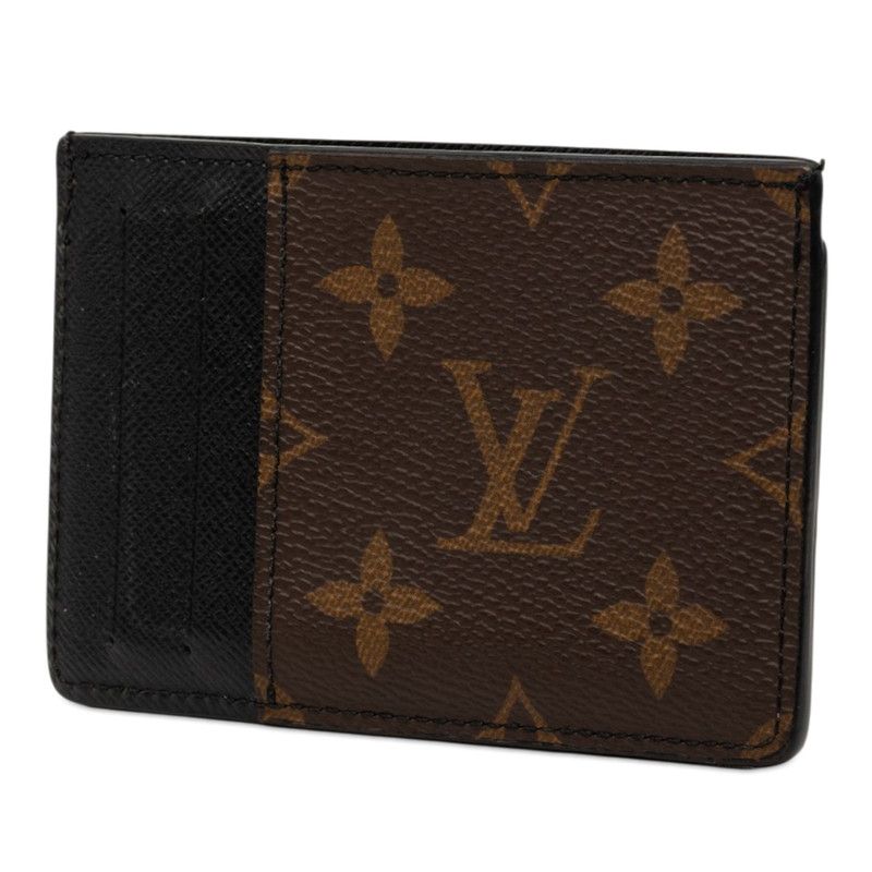 Louis Vuitton Monogram Macassar Neo Card Holder Case Brown Black Leather — view 2