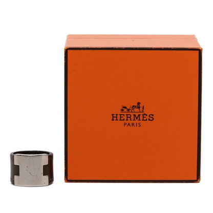 Hermes Lully Ring Brown Silver Leather — view 5
