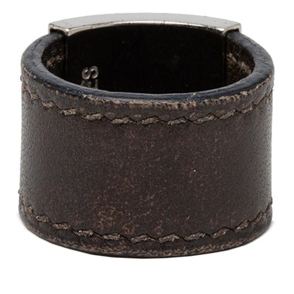 Hermes Lully Ring Brown Silver Leather — view 3