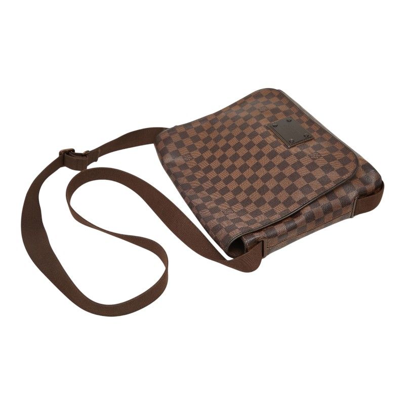 Louis Vuitton Damier Brooklyn MM Messenger Bag Crossbody Brown Leather — view 4
