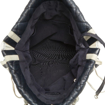 Chanel CC Logo Quilted Chain Shoulder Tote Navy Lambskin — view 7