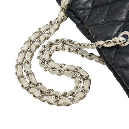 Chanel CC Logo Quilted Chain Shoulder Tote Navy Lambskin — view 6