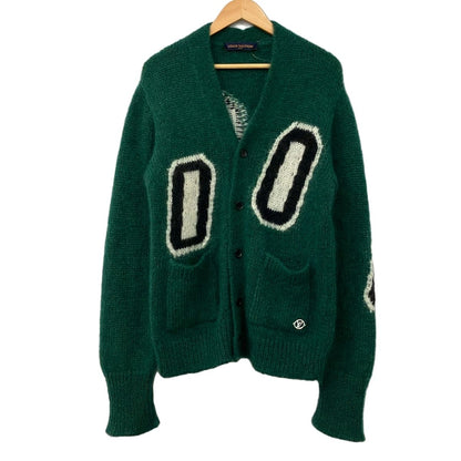Louis Vuitton Cardigan S Dark Green White Multi Long Sleeve Mohair