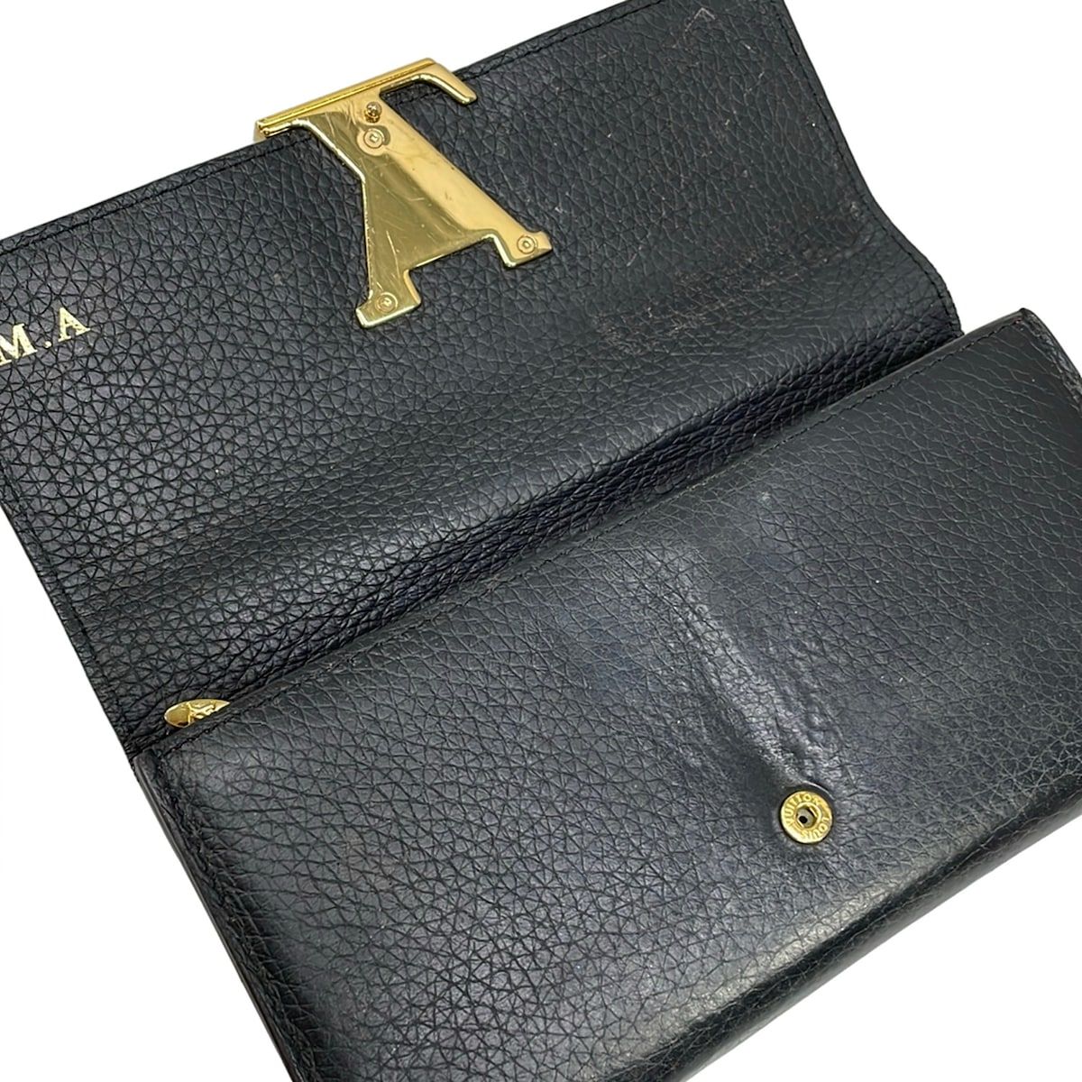 Louis Vuitton Wallet Capucines Portefeuille Noir Initial Leather — view 3