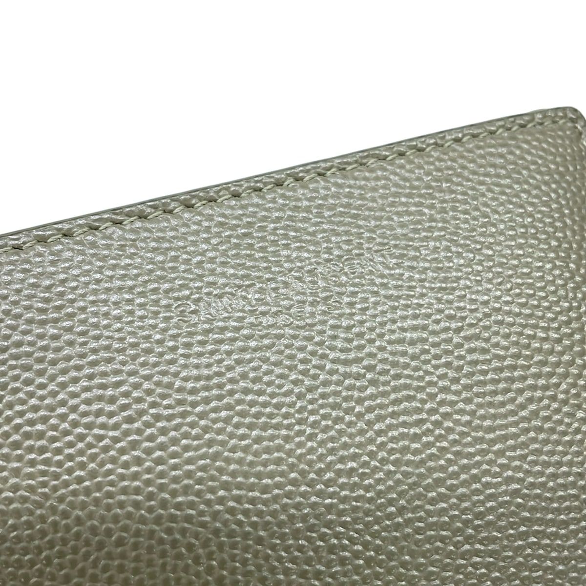 Saint Laurent Paris Card Case Khaki Leather — view 6