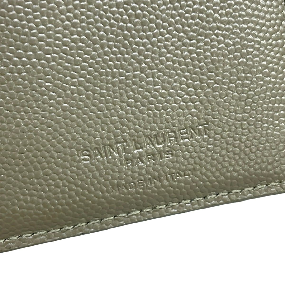 Saint Laurent Paris Card Case Khaki Leather — view 4