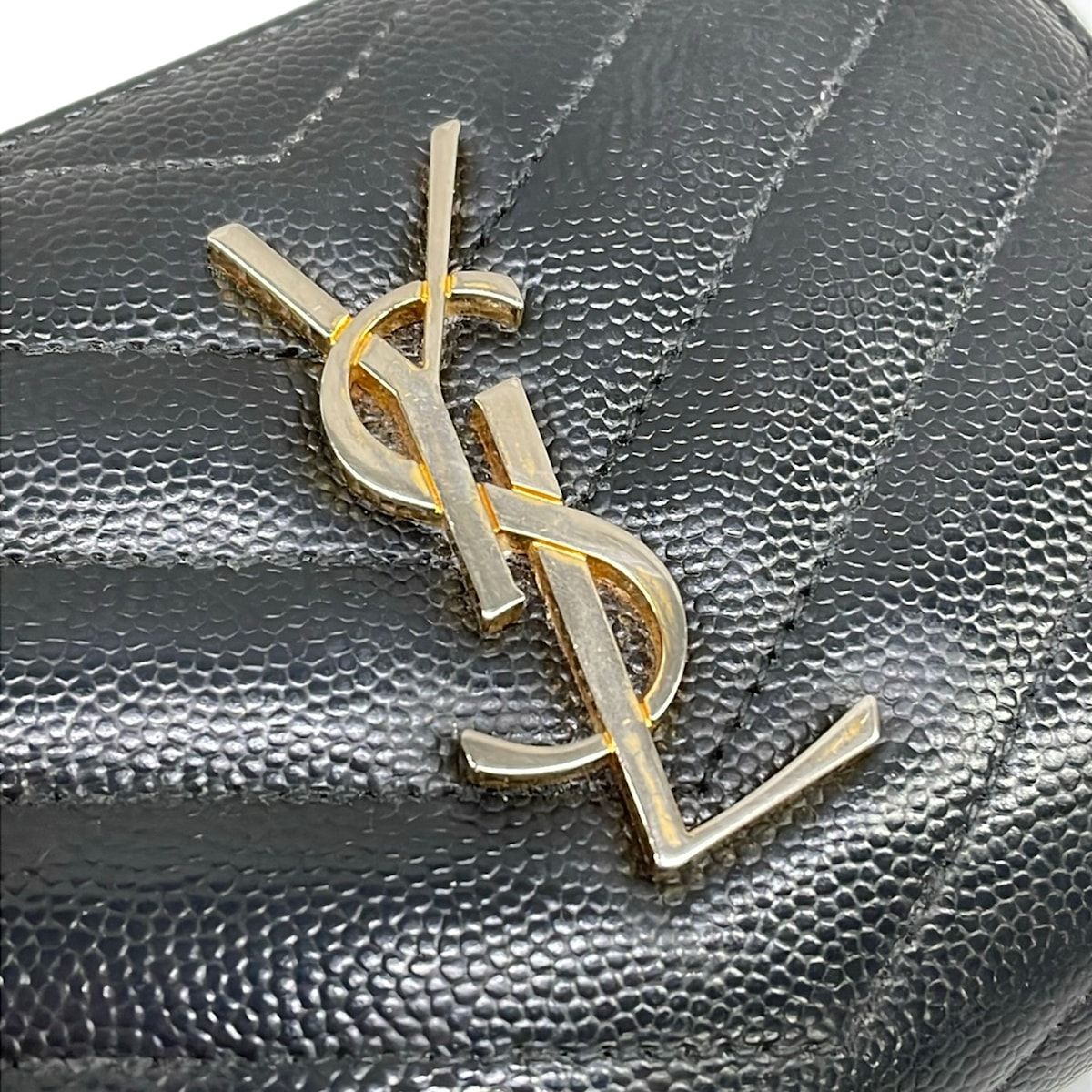 Saint Laurent Paris Bifold Wallet Monogram Compact Zip Black Zip Around Leather — view 6