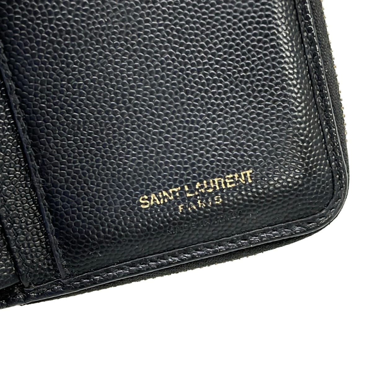 Saint Laurent Paris Bifold Wallet Monogram Compact Zip Black Zip Around Leather — view 5