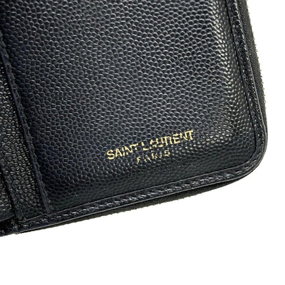 Saint Laurent Paris Bifold Wallet Monogram Compact Zip Black Zip Around Leather — view 5