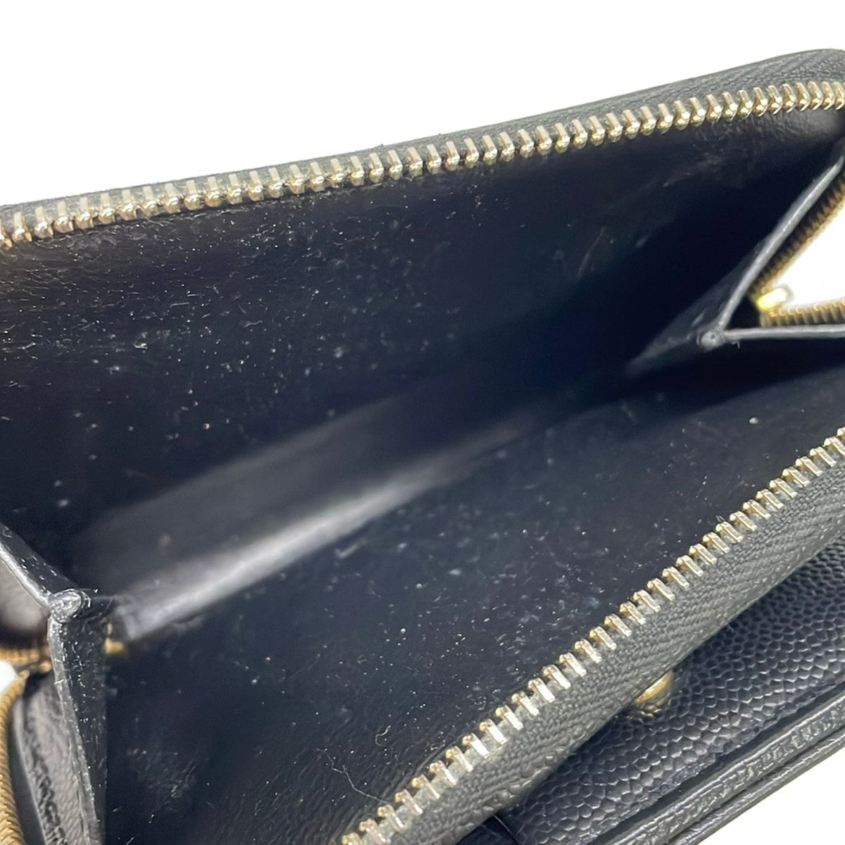Saint Laurent Paris Bifold Wallet Monogram Compact Zip Black Zip Around Leather — view 4
