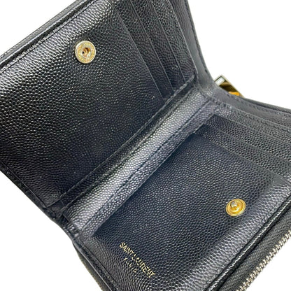 Saint Laurent Paris Bifold Wallet Monogram Compact Zip Black Zip Around Leather — view 3