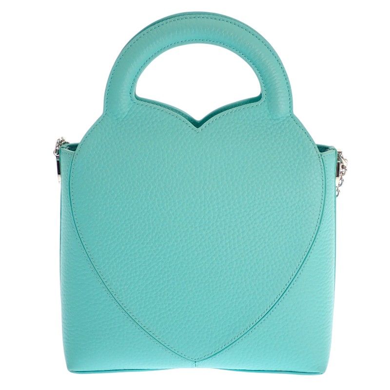 Tiffany & Co Return to Tote Bag 2-Way Hand Shoulder Leather Blue Silver — view 3