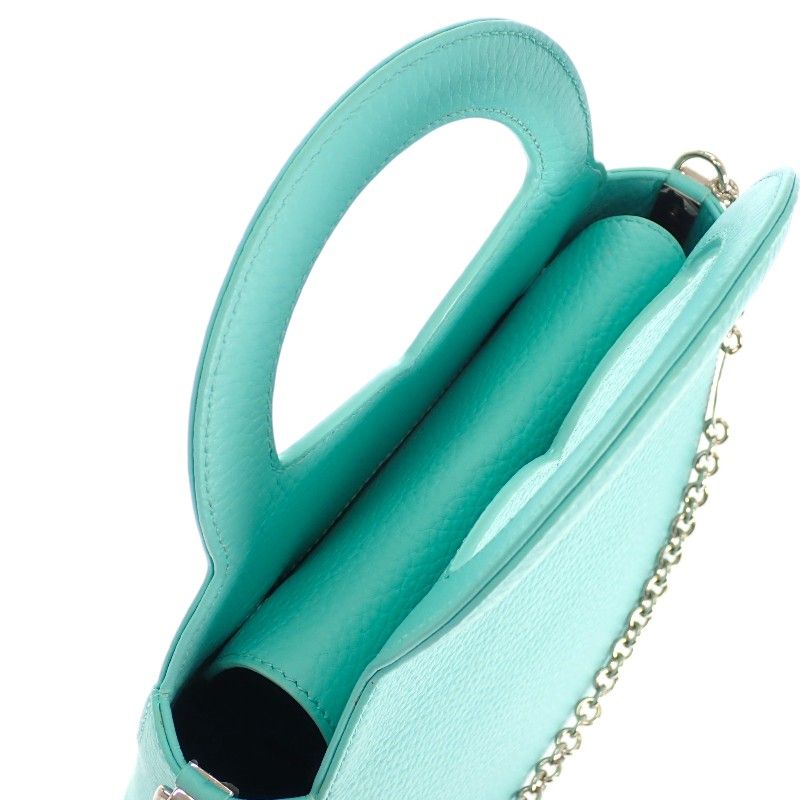 Tiffany & Co Return to Tote Bag 2-Way Hand Shoulder Leather Blue Silver — view 6
