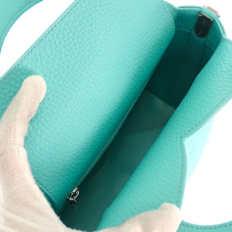 Tiffany & Co Return to Tote Bag 2-Way Hand Shoulder Leather Blue Silver — view 8
