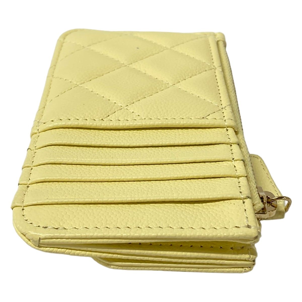 Chanel Coin Case Quilted Light Yellow Card Included — view 8