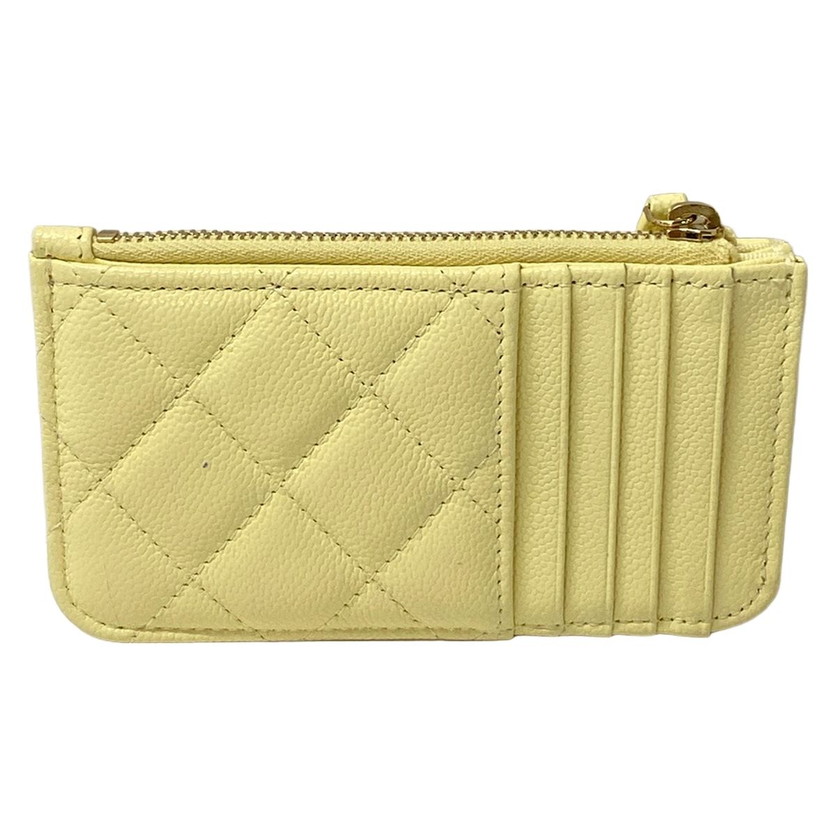 Chanel Coin Case Quilted Light Yellow Card Included — view 2