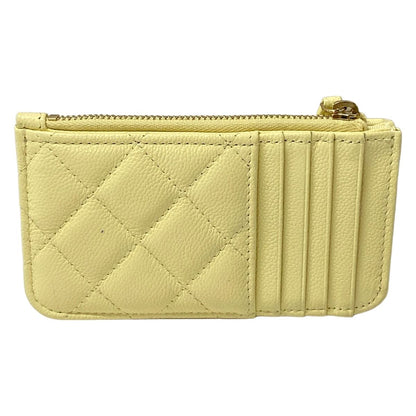 Chanel Coin Case Quilted Light Yellow Card Included — view 2