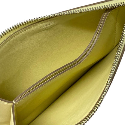 Hermes Card Case Zip Azap Chaine D'ancre Jaune Poussin Capucines Pink Silver — view 3