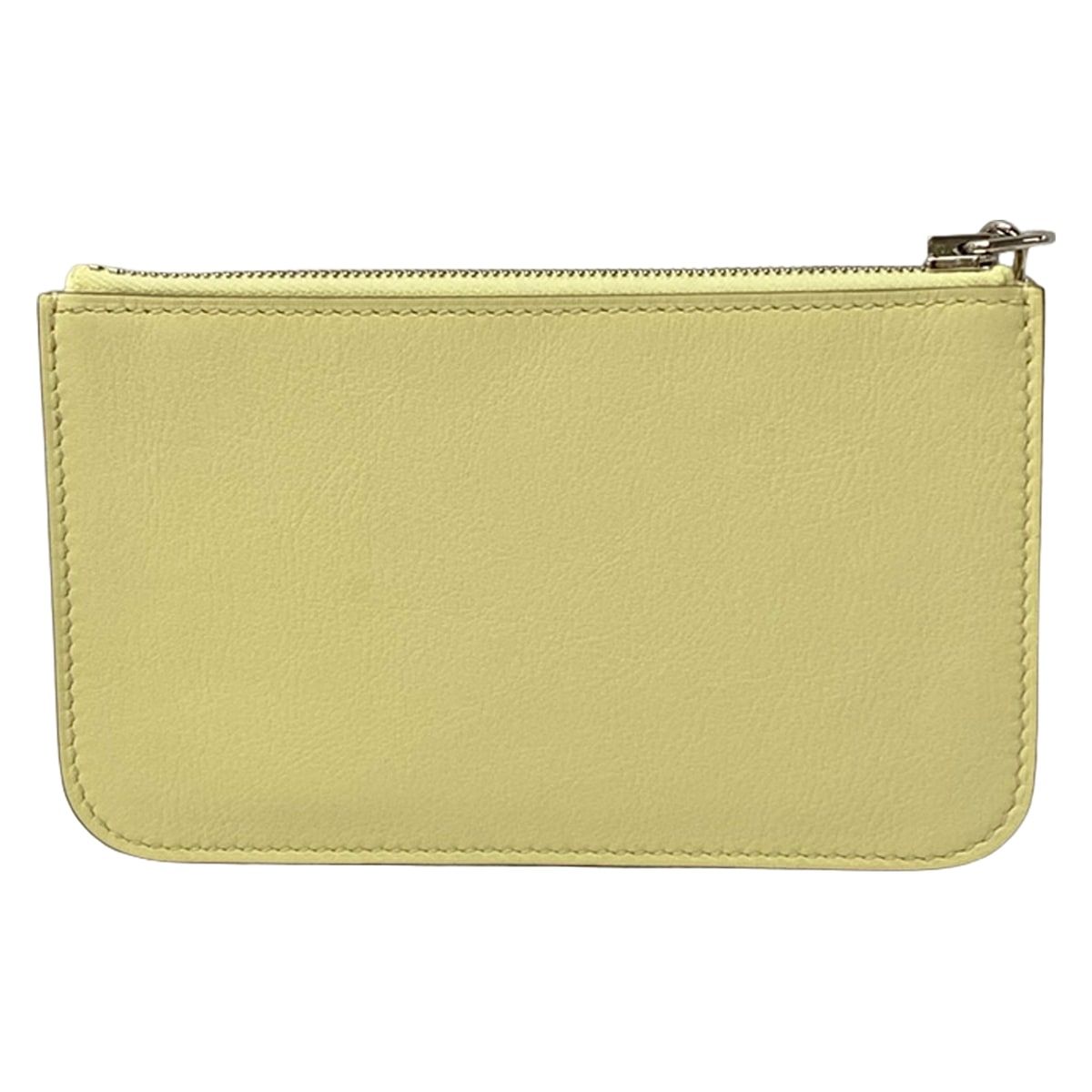 Hermes Card Case Zip Azap Chaine D'ancre Jaune Poussin Capucines Pink Silver — view 2